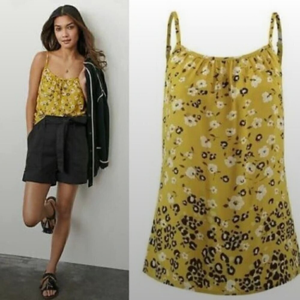 NWOT CAbi Couple Cami Floral Leopard Print Tank Size M